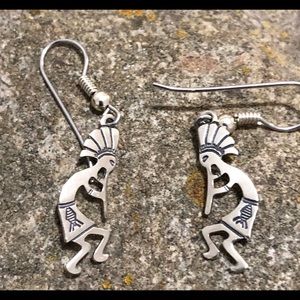 Kokopelli Sterling Drop Navajo Earring Native Amer